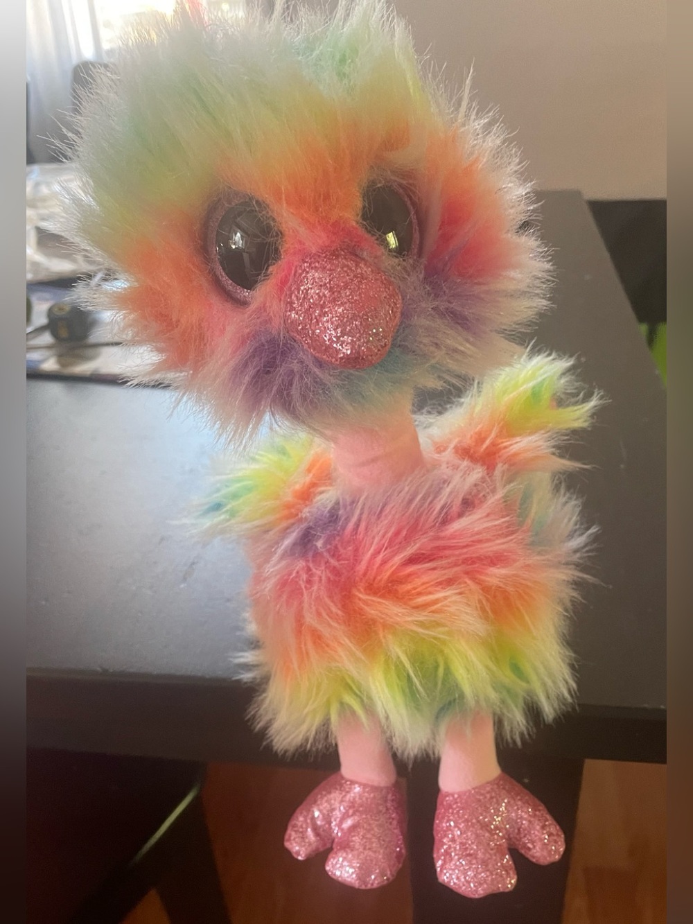 TY Rainbow Ostrich plush